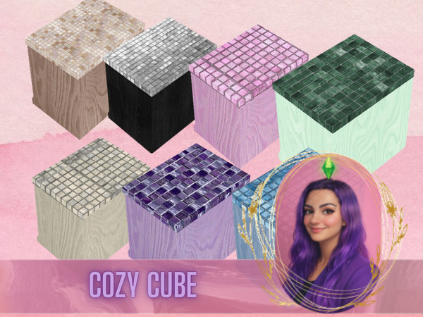 Sims 4 — Cozy Cube Counter by gokcemsims — Create warm and modern kitchen spaces with Cozy Cube Counters.