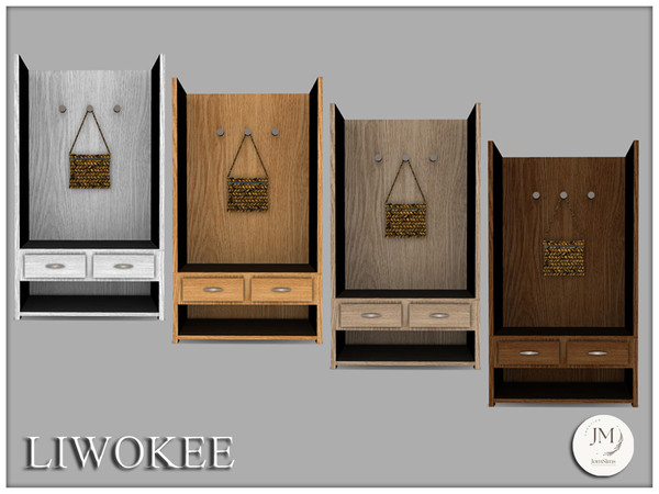 Sims 4 — Jomsims liwokee furniture2 by jomsims — Liwokee is a warm and modern entryway set for your Sims.
