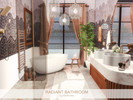 Sims 4 — Radiant Bathroom by BlusterSims — The Radiant Bathroom is a warm, light-filled space blending sculptural tubs,