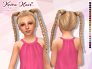 Sims 4 — Keira Hair V1 - Child version by Lewbertsn00tles — A simple double ponytail braid hairstyle with some wispy