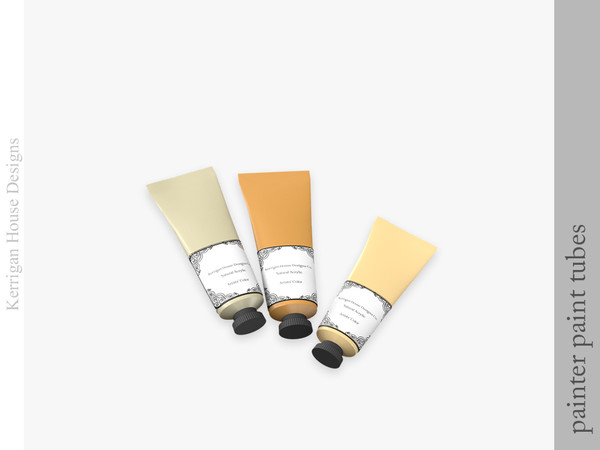 Sims 4 — Painter Paint Tubes by kerriganhouse — A cute decor set for artist sims.