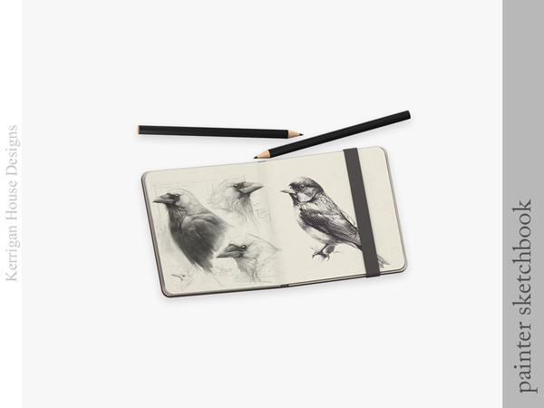 Sims 4 — Painter Sketchbook by kerriganhouse — A cute decor set for artist sims.