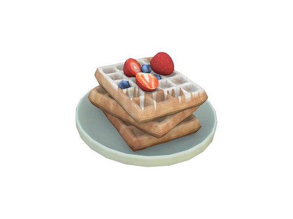 Sims 4 — Comiko Kitchen Time Waffles Plate | Kitchen Room by Comiko — Part 2 - Kitchen Time Set is base game compatible