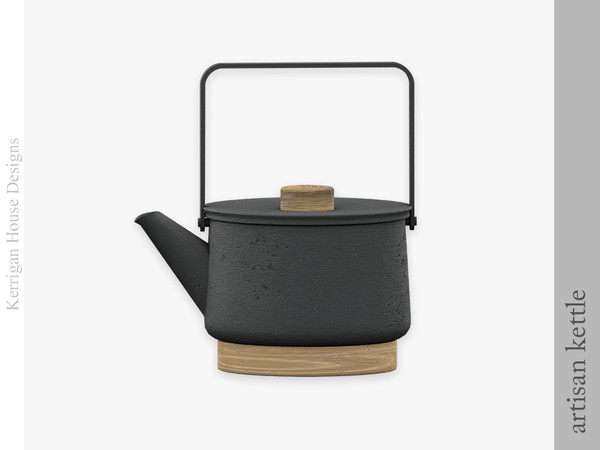 Sims 4 — Artisan Tea Kettle by kerriganhouse — A small set of pottery and other artisanal clutter decor.