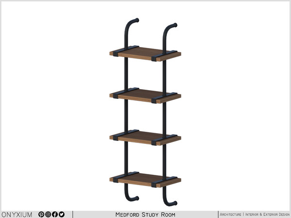 Sims 4 — Medford Wall Shelf by Onyxium — Onyxium@TSR Design Workshop Study Room Collection - Belong To The 2026 Year