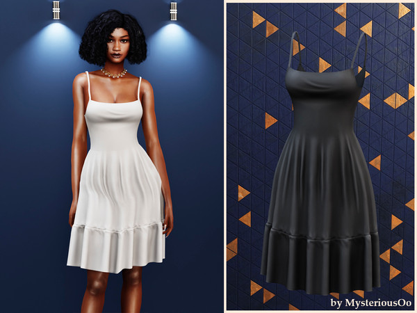Sims 4 — Soft flow midi dress by MysteriousOo — Lightweight midi dress with thin straps and flowing skirt