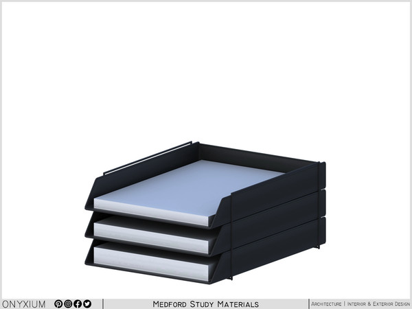 Sims 4 — Medford A4 Document File Tray by Onyxium — Onyxium@TSR Design Workshop Study Room Collection - Belong To The
