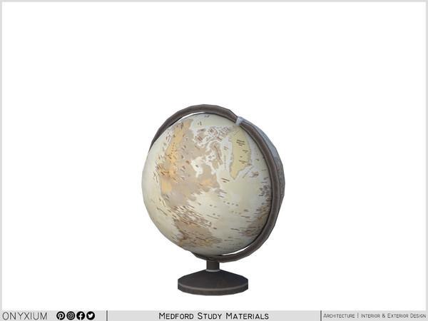 Sims 4 — Medford Earth Globe With Stand by Onyxium — Onyxium@TSR Design Workshop Study Room Collection - Belong To The