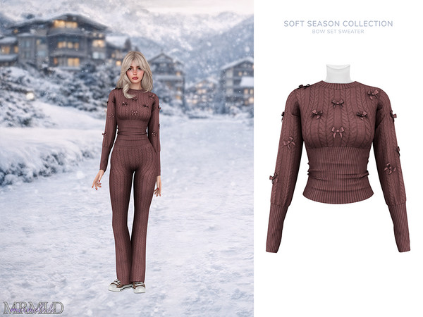 Sims 4 — MERMALADE Bow Sweater by Mermalade — Alaskan Sweater
