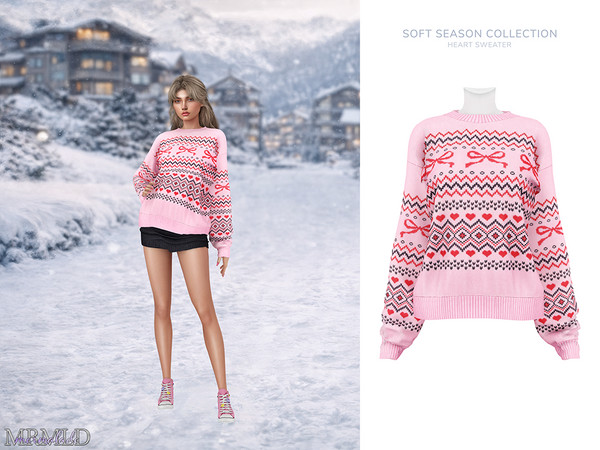 Sims 4 — MERMALADE Heart Sweater by Mermalade — Alaskan Sweater