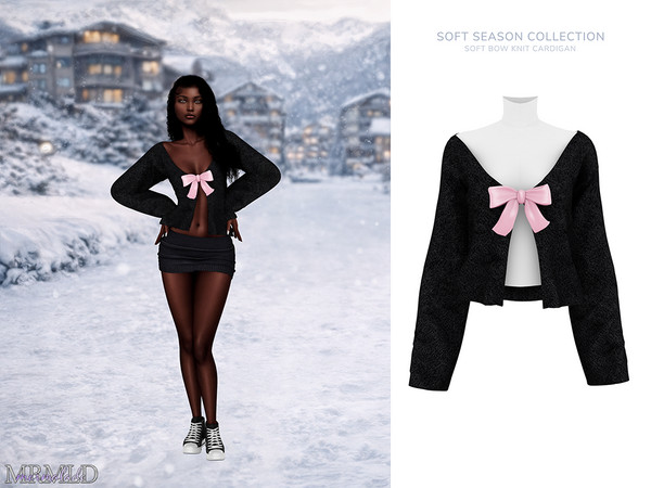 Sims 4 — MERMALADE Soft Bow Knit Cardigan by Mermalade — Alaskan Sweater