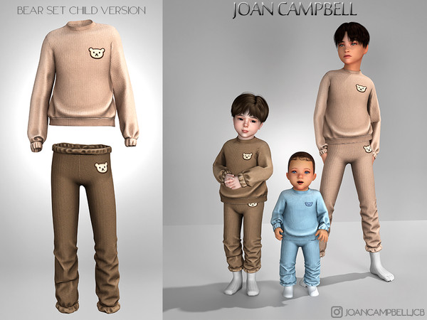 Sims 4 — BEAR SET CHILD VERSION by Joan_Campbell_Beauty_ — INCLUDES: SWEATER (10 swatches)