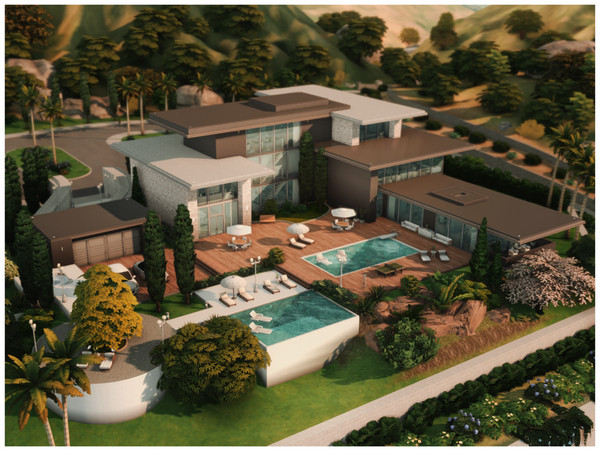 Sims 4 — MM. Modern Mansion 10 by Merin_Martini — My Sims 4 lots some are inspired from random pictures that I found on