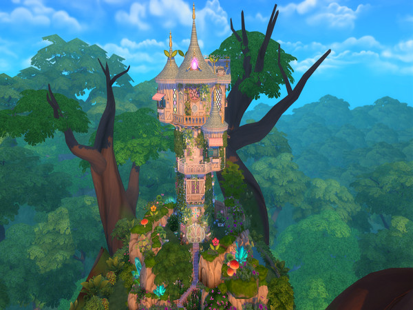 Sims 4 — Princess Tower by susancho932 — A mysterious princess living in the cliffs of the forest and the view of the