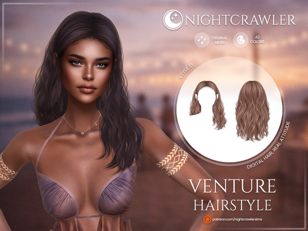 Sims 4 — Nightcrawler-Venture Hair STYLE D by Nightcrawler_Sims — NEW HAIR MESH