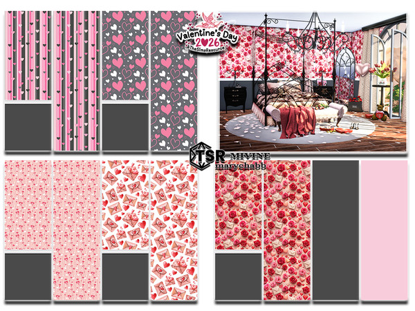 Sims 4 — Mivine - Wallpaper by marychabb — For short , medium , tall wall Kategory: Wallpaper Walls - 12 colors