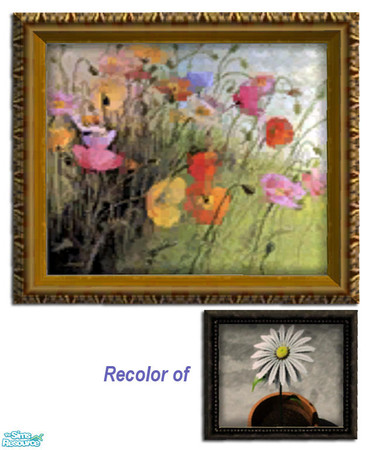 Sims 2 — Meadow Dance by dancingaphrodite — by Shirley Novak. Golden frame included.