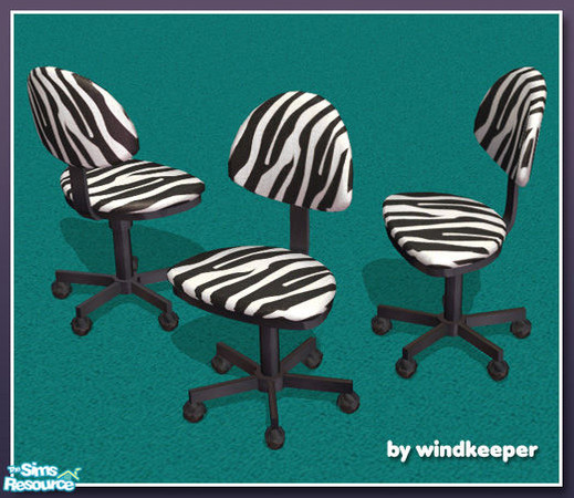 Sims 2 — simple office chair - zebra by Windkeeper — Recolor of simple office chair from this set. Requires that file to