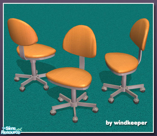 Sims 2 — simple office chair - orange by Windkeeper — Recolor of simple office chair from this set. Requires that file to