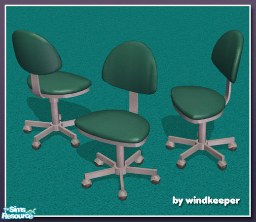 Sims 2 — simple office chair - green by Windkeeper — Recolor of simple office chair from this set. Requires that file to