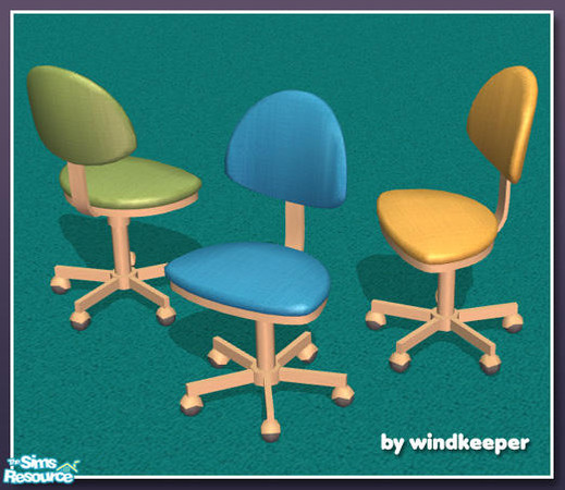 Sims 2 — simple office chair - light wood frame by Windkeeper — Recolor of simple office chair from this set. Requires