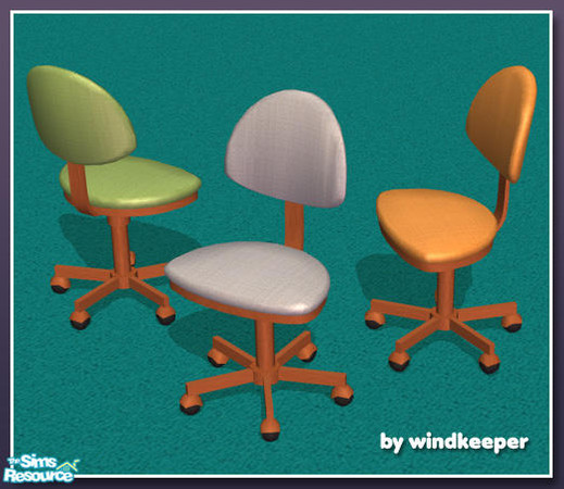 Sims 2 — simple office chair - wooden frame by Windkeeper — Recolor of simple office chair from this set. Requires that