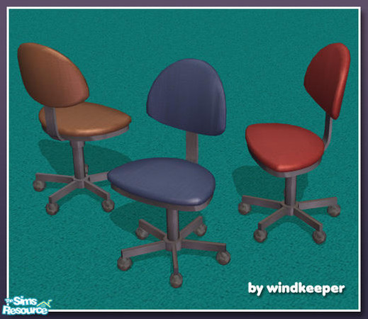 Sims 2 — simple office chair - dark metal frame by Windkeeper — Recolor of simple office chair from this set. Requires