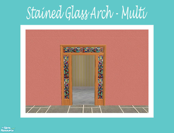 Sims 2 — Stained Glass Arch - Multi by Shakeshaft — Part of a set of glass recolours for my Stained Glass Windows and