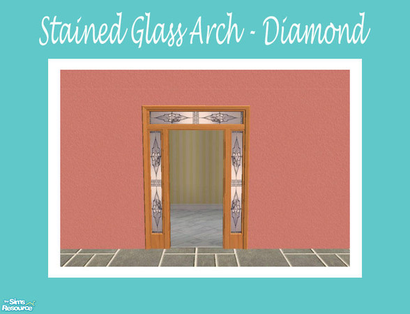 Sims 2 — Stained Glass Arch - Diamond by Shakeshaft — Part of a set of glass recolours for my Stained Glass Windows and