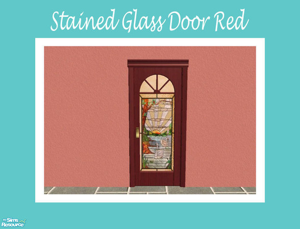 Sims 2 — Stained Glass Door - Red by Shakeshaft — Part of a set of recolours for the frames of the windows and doors of