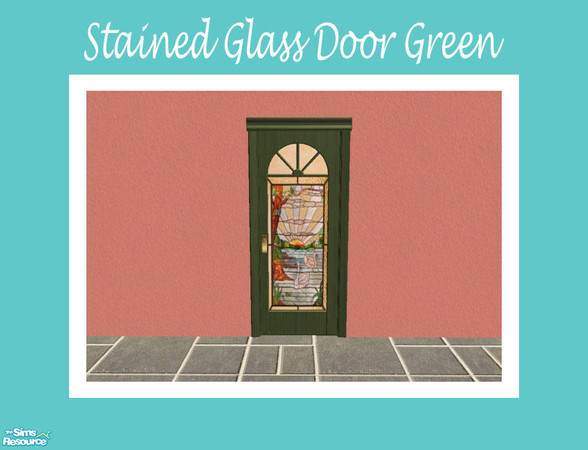 Sims 2 — Stained Glass Door - Green by Shakeshaft — Part of a set of recolours for the frames of the windows and doors of