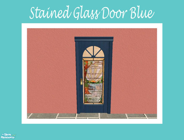 Sims 2 — Stained Glass Door - Blue by Shakeshaft — Part of a set of recolours for the frames of the windows and doors of