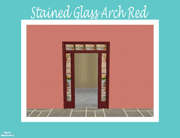 Sims 2 — Stained Glass Arch - Red by Shakeshaft — Part of a set of recolours for the frames of the windows and doors of