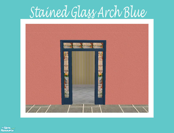 Sims 2 — Stained Glass Arch - Blue by Shakeshaft — Part of a set of recolours for the frames of the windows and doors of