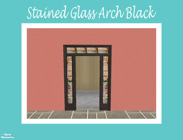 Sims 2 — Stained Glass Arch - Black by Shakeshaft — Part of a set of recolours for the frames of the windows and doors of