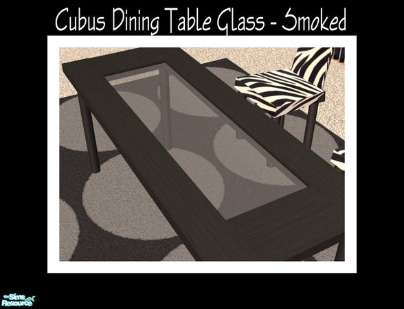 Sims 2 — Cubus Dining Table - Glass Smoked by Shakeshaft — A Black and White recolour of my Cubus Dining Set, includes 1