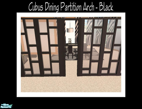 Sims 2 — Cubus Dining Partition Arch - Black by Shakeshaft — A Black and White recolour of my Cubus Dining Set, includes