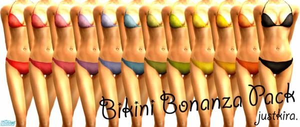 Sims 2 — Bikini Bonanza Pack by justkira. — Your teen sims will have a bikini for any occasion! No mesh required ^^