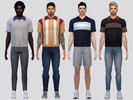 Sims 4 — Jacquard Zipper Polo by McLayneSims — TSR EXCLUSIVE