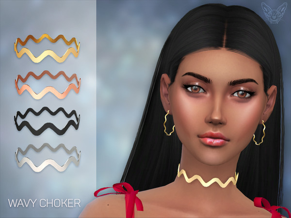 Sims 4 — Wavy Choker by feyona — Wavy Choker comes with 4 colors