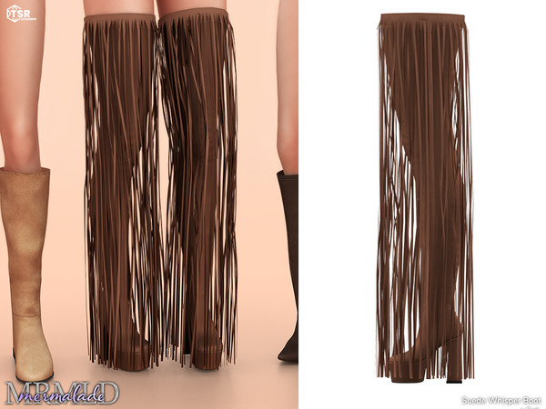 Sims 4 — MERMALADE Suede Tassel Platform Boots S681 by Mermalade — aaaa aaaa aaaasss dffff ffff fff