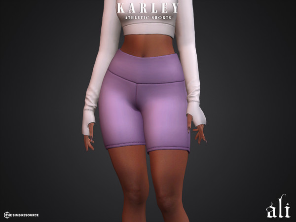 Sims 4 — KARLEY athletic shorts by ali1 — 6 Piece Set including: Long Sleeve Top, Tank top, Leggings, Athletic Shorts,