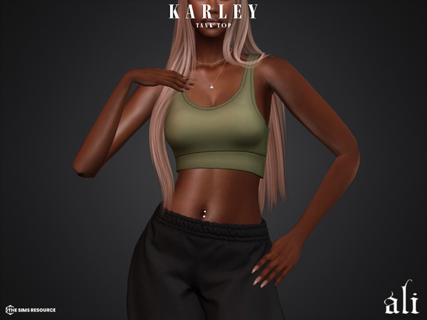 Sims 4 — KARLEY tank top by ali1 — 6 Piece Set including: Long Sleeve Top, Tank top, Leggings, Athletic Shorts,