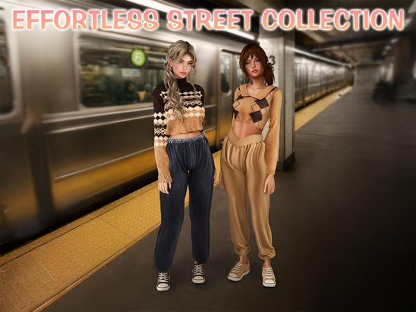 Sims 4 — EFFORTLESS STREET COLLECTION by Daph's — Effortless street style meets cozy knit textures in this relaxed
