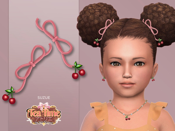 Sims 4 — Tea Time Cherry Bow Infant by Suzue — New Mesh (Suzue)