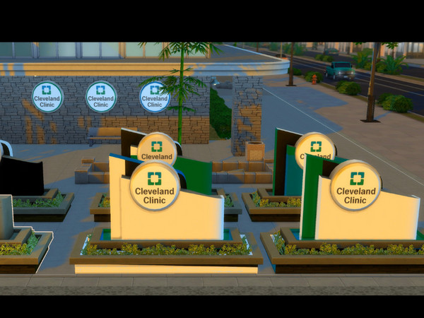 Sims 4 — Clinic Sign by DesignerBee — This sign inpsires thoughts of caring, compassion and open heart surgery to any Sim