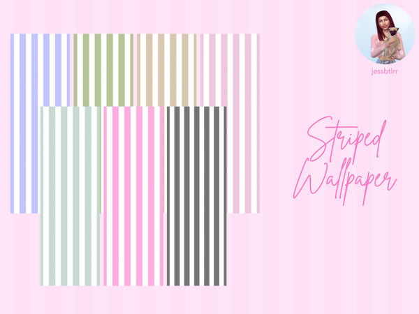 Sims 4 — Striped Wallpaper by jessbtlrr — Classic stripes for any room! 7 swatches, base game compatible, all wall