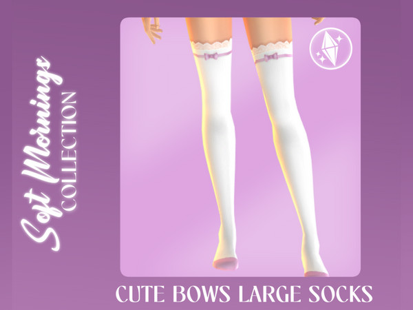Sims 4 — simspancake_Cute_Bows_Large_Socks by simspancake_cc — Get ready for bed with this new cozy collection of