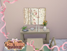 Sims 4 — Tea Time - Love Notes Painting by lavilikesims — 8 Paintings with floral accents and love notes
