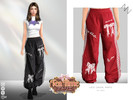 Sims 4 — LACE CASUAL PANTS by ZNsims — lace, bowknots, American retro style, loose pants, casual, printed letters